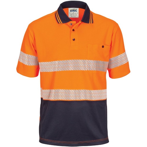 WORKWEAR, SAFETY & CORPORATE CLOTHING SPECIALISTS HiVis Segment Taped Micromesh Polo-Short Sleeve