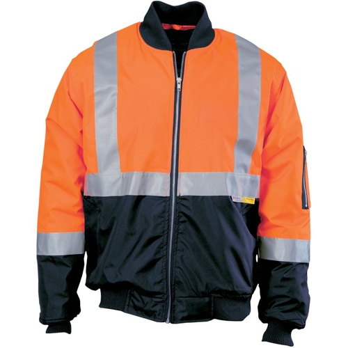 WORKWEAR, SAFETY & CORPORATE CLOTHING SPECIALISTS HiVis Two Tone Flying Jacket with 3M R/Tape-Orange / Navy-S