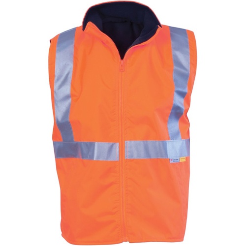 WORKWEAR, SAFETY & CORPORATE CLOTHING SPECIALISTS HiVis Reversible Vest with 3M R/Tape-Orange / Navy-4XL