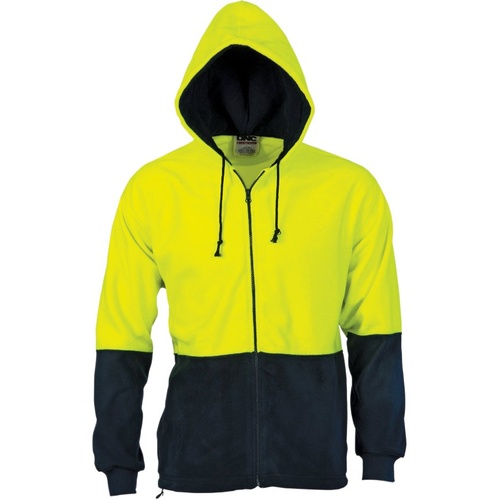 WORKWEAR, SAFETY & CORPORATE CLOTHING SPECIALISTS - HiVis Two Tone Full Zip Polar Fleece Hoodie