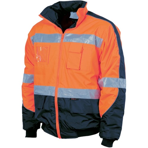 WORKWEAR, SAFETY & CORPORATE CLOTHING SPECIALISTS HiVis D/N Contrast Bomber Jacket-Orange / Navy-XL
