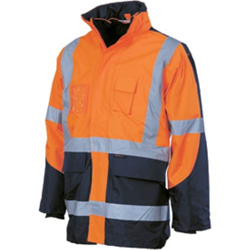 WORKWEAR, SAFETY & CORPORATE CLOTHING SPECIALISTS - HiVis Cross Back 2 Tone D/N  6 in 1  Contrast Jacket (Outer Jacket and Inner Vest can be sold separ