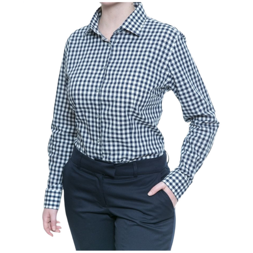 WORKWEAR, SAFETY & CORPORATE CLOTHING SPECIALISTS - DAVID MARCS WMS LS WOMENS FIT POP CHK