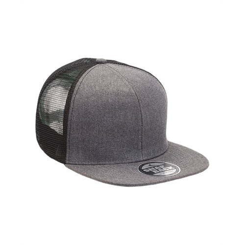 WORKWEAR, SAFETY & CORPORATE CLOTHING SPECIALISTS - Heathered Flat Peak Trucker