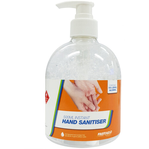 WORKWEAR, SAFETY & CORPORATE CLOTHING SPECIALISTS HAND SANITISER, 500ML PUMP PACK WITH ALOE VERA, 24PK