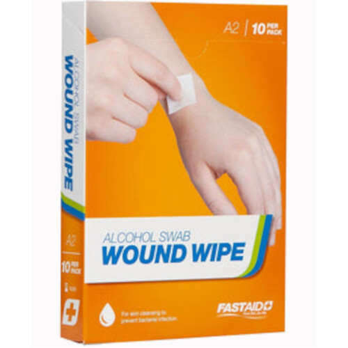 WORKWEAR, SAFETY & CORPORATE CLOTHING SPECIALISTS WOUND WIPE, ALCOHOL SWAB, 10PK-White-One Size