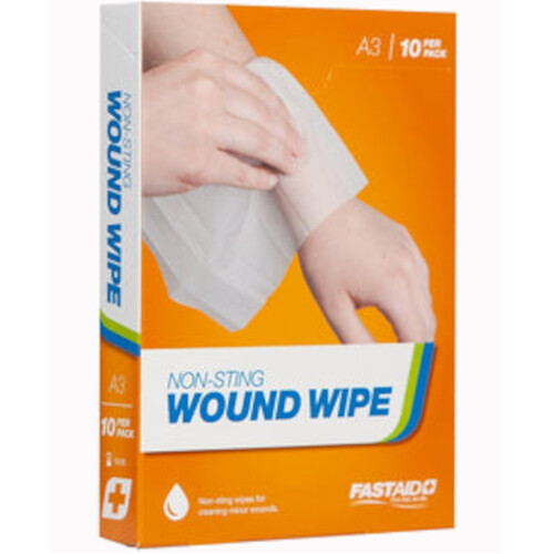 WORKWEAR, SAFETY & CORPORATE CLOTHING SPECIALISTS WOUND WIPE, NON-STING WIPE, 10PK-White-10PK