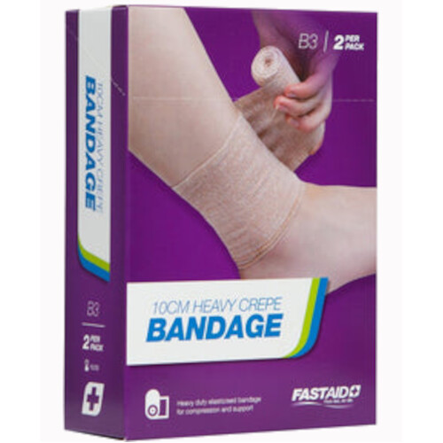 WORKWEAR, SAFETY & CORPORATE CLOTHING SPECIALISTS HEAVY CREPE BANDAGE, 10CM, 2PK