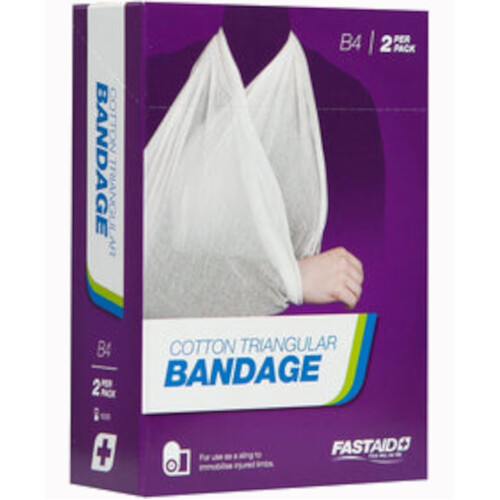 WORKWEAR, SAFETY & CORPORATE CLOTHING SPECIALISTS TRIANGULAR BANDAGE, COTTON, 2PK-White-One Size