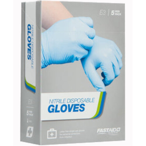 WORKWEAR, SAFETY & CORPORATE CLOTHING SPECIALISTS NITRILE DISPOSABLE GLOVES, LARGE PAIRS, 5PK