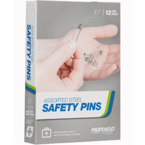 WORKWEAR, SAFETY & CORPORATE CLOTHING SPECIALISTS ASSORTED SAFETY PINS, 12PK-Stainless Steel-One Size