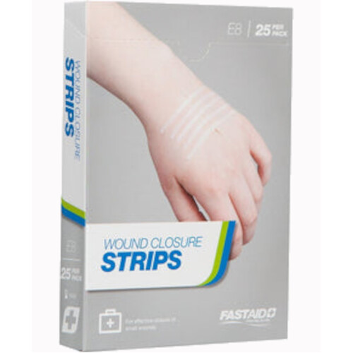 WORKWEAR, SAFETY & CORPORATE CLOTHING SPECIALISTS WOUND CLOSURE STRIPS, 3 X 75MM, 25PK-Clear-3x75mm