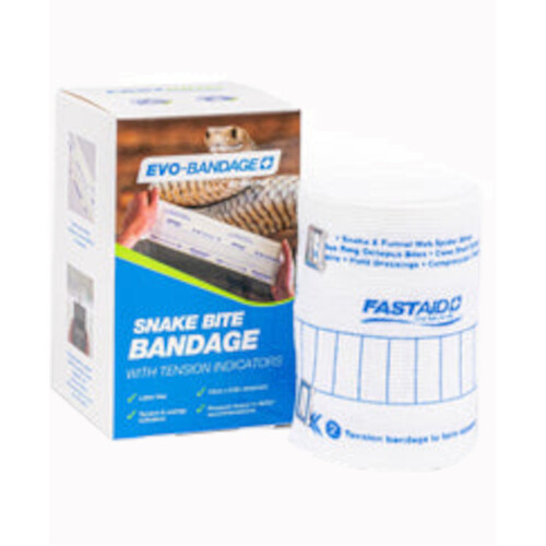 WORKWEAR, SAFETY & CORPORATE CLOTHING SPECIALISTS EVO-BANDAGE PREMIUM SNAKE BITE BANDAGE, 10CM, LATEX FREE-White-10cm