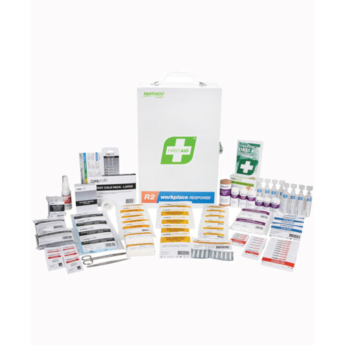 WORKWEAR, SAFETY & CORPORATE CLOTHING SPECIALISTS First Aid Kit, R2, Workplace Response Kit, Metal Wall Mount