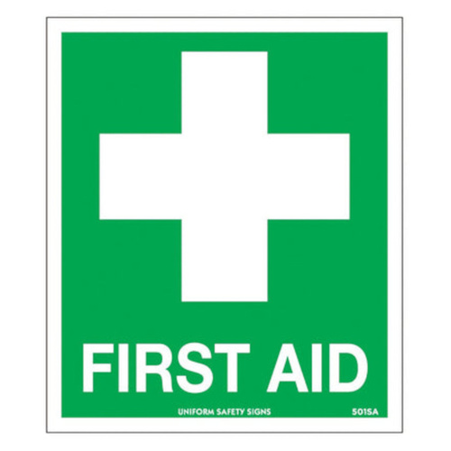 WORKWEAR, SAFETY & CORPORATE CLOTHING SPECIALISTS STICKER, FIRST AID KIT, 120 X 140MM, SELF ADHESIVE, 4PK