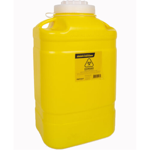 WORKWEAR, SAFETY & CORPORATE CLOTHING SPECIALISTS - SHARPS CONTAINER, PLASTIC, 19L, YELLOW