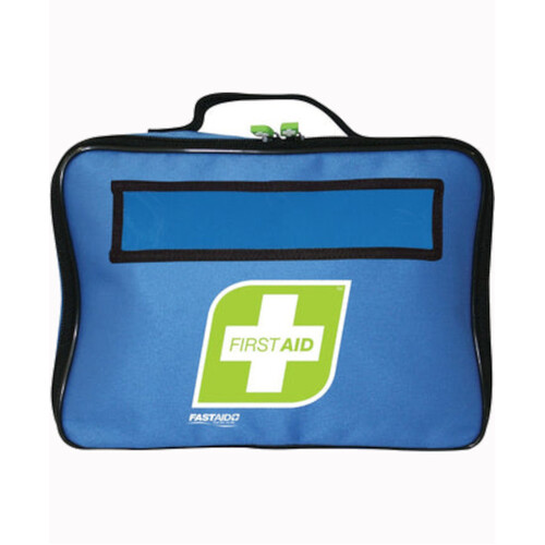 WORKWEAR, SAFETY & CORPORATE CLOTHING SPECIALISTS - FIRST AID SOFT PACK, R1, BLUE, EMPTY WITH FOLD OUT COMPARTMENTS, 260 (W) X 190 (H) X 100 (D) MM