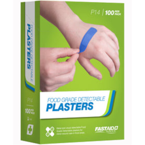 WORKWEAR, SAFETY & CORPORATE CLOTHING SPECIALISTS - FOOD GRADE PLASTERS, METAL AND VISUAL DETECTABLE, PLASTIC, 72 X 19MM, 100PK