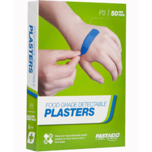 WORKWEAR, SAFETY & CORPORATE CLOTHING SPECIALISTS - FOOD GRADE PLASTERS, METAL AND VISUAL DETECTABLE, PLASTIC, 72 X 19MM, 50PK