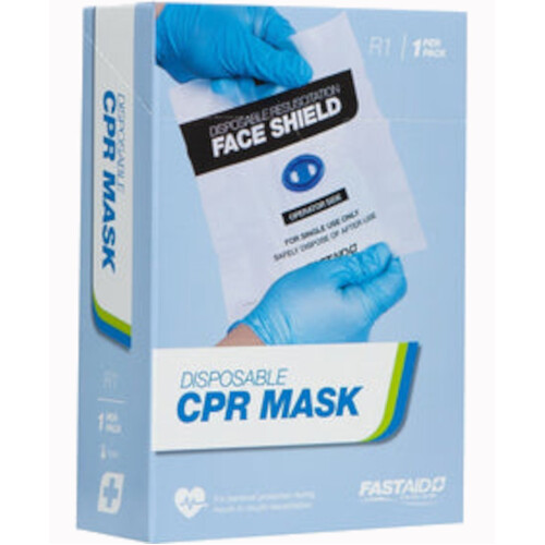 WORKWEAR, SAFETY & CORPORATE CLOTHING SPECIALISTS - RESUSCITATION FACE SHIELD, DISPOSABLE, WITH VALVE, 1PK