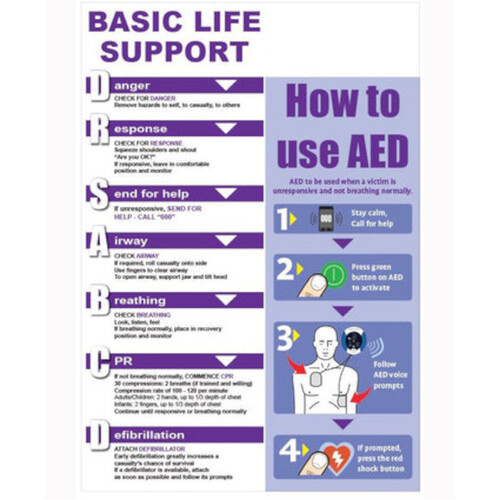 WORKWEAR, SAFETY & CORPORATE CLOTHING SPECIALISTS - AED CPR WALL CHART