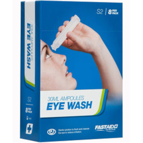 WORKWEAR, SAFETY & CORPORATE CLOTHING SPECIALISTS EYE WASH, 30ML AMPOULES, 8PK