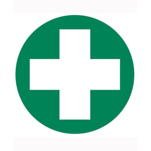 WORKWEAR, SAFETY & CORPORATE CLOTHING SPECIALISTS - DECAL, FIRST AID CROSS ONLY, 50MM D., SELF ADHESIVE, 10PK