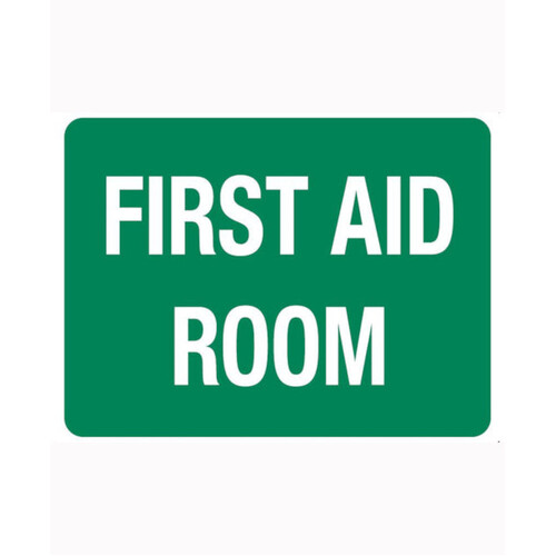 WORKWEAR, SAFETY & CORPORATE CLOTHING SPECIALISTS SIGN, FIRST AID ROOM, 600 X 450MM, POLY