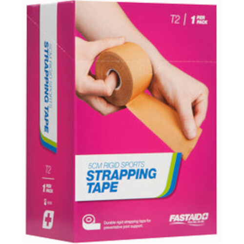 WORKWEAR, SAFETY & CORPORATE CLOTHING SPECIALISTS - SPORTS STRAPPING TAPE, HAND TEARABLE, 5CM X 10M, 1PK