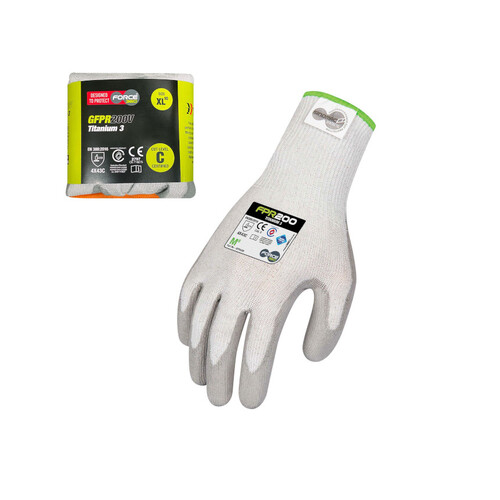 WORKWEAR, SAFETY & CORPORATE CLOTHING SPECIALISTS Force360 Titanium 3 PU Glove (Cut Level C) Vend-Ready Packaging