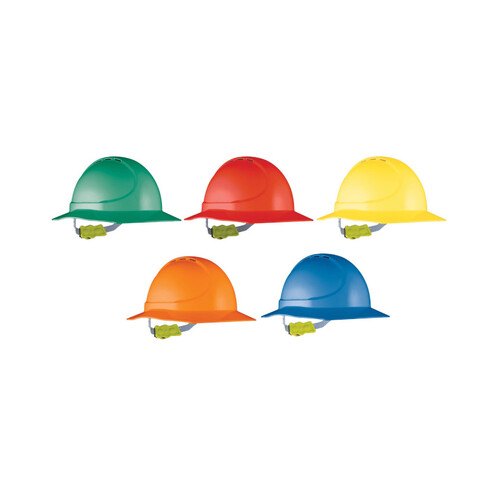 WORKWEAR, SAFETY & CORPORATE CLOTHING SPECIALISTS - Force360 GT11 Type 1 ABS Vented Broad Brim Hard Hat with Ratchet Harness Kit - Mixed Colours (10 units)