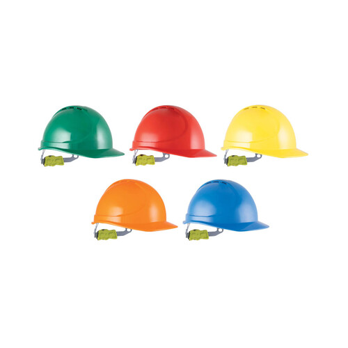 WORKWEAR, SAFETY & CORPORATE CLOTHING SPECIALISTS Force360 GTE1 Essential Type 1 ABS Vented Hard Hat with Ratchet Harness Kit - Mixed Colours (20 units)