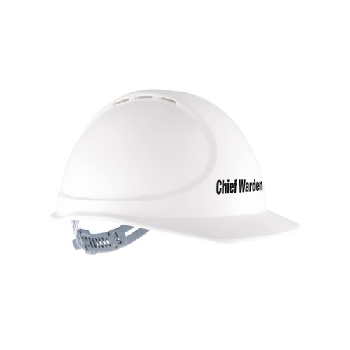 WORKWEAR, SAFETY & CORPORATE CLOTHING SPECIALISTS Force360 GTE3 Chief Warden Essential Type 1 ABS Vented Hard Hat with Slide Lock Harness