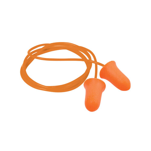 WORKWEAR, SAFETY & CORPORATE CLOTHING SPECIALISTS Force360 Bell Shaped Corded Disposable Earplug Class 4, 22dB (100pr Per Box)