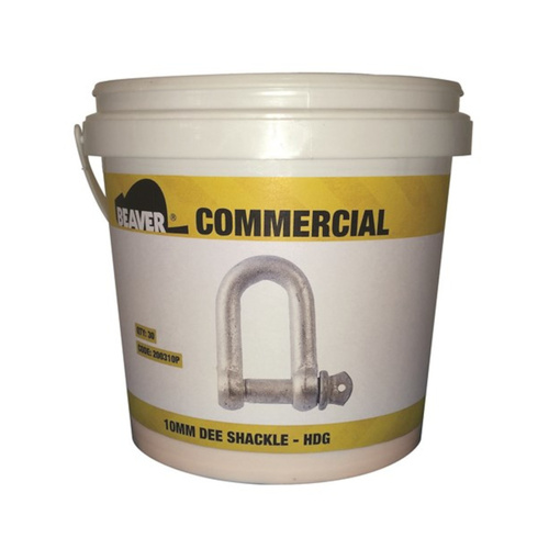 WORKWEAR, SAFETY & CORPORATE CLOTHING SPECIALISTS BEAVER HOT DIPPED GALVANISED COMMERCIAL DEE SHACKLES (PAIL)