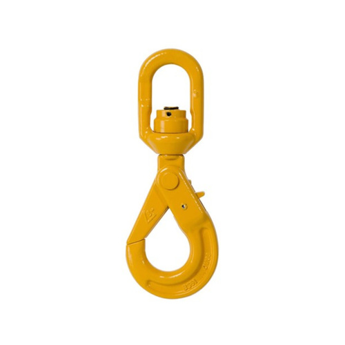 WORKWEAR, SAFETY & CORPORATE CLOTHING SPECIALISTS - 10mm Grade 80 Bearing Eye Swivel Self Locking Hook-WLL 3.2T