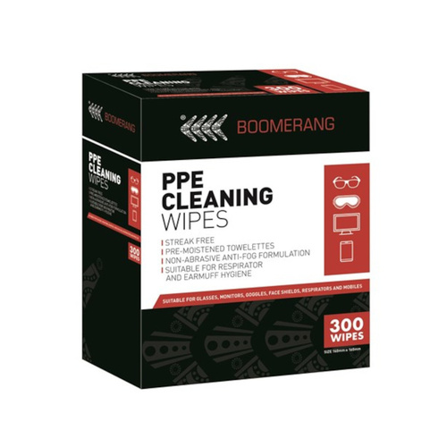 WORKWEAR, SAFETY & CORPORATE CLOTHING SPECIALISTS PPE Cleaning Wipes Boomerang 300 Sachets Per Box