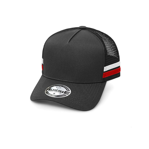 WORKWEAR, SAFETY & CORPORATE CLOTHING SPECIALISTS A-Frame Striped Trucker Cap