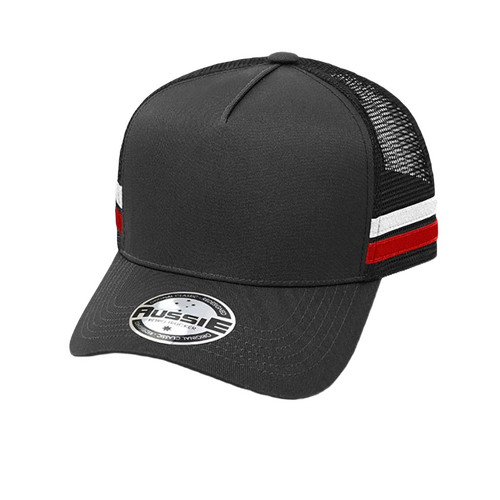WORKWEAR, SAFETY & CORPORATE CLOTHING SPECIALISTS Kids A-Frame Striped Trucker Cap