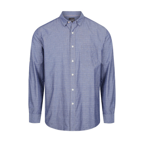 WORKWEAR, SAFETY & CORPORATE CLOTHING SPECIALISTS HARDWARE - MEN'S LONG SLEEVE CHAMBRAY DOBBY SHIRT