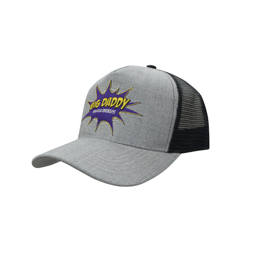 WORKWEAR, SAFETY & CORPORATE CLOTHING SPECIALISTS - Grey Marle American Twill Cap With Mesh Back