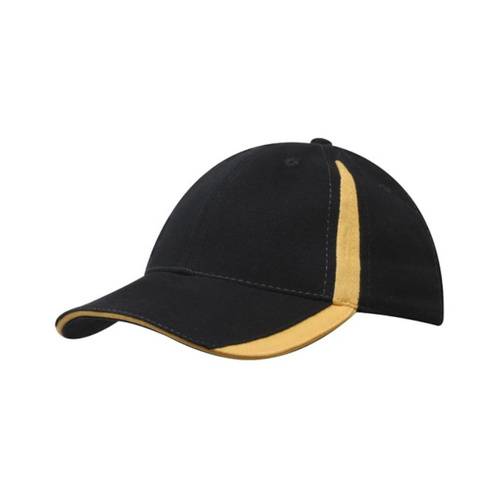 WORKWEAR, SAFETY & CORPORATE CLOTHING SPECIALISTS - Brushed Heavy Cotton Cap with Inserts on the Peak & Crown