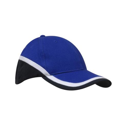 WORKWEAR, SAFETY & CORPORATE CLOTHING SPECIALISTS - Brushed Heavy Cotton Tri-Coloured Cap