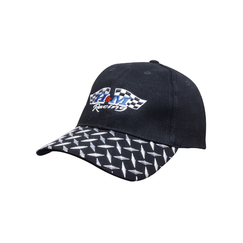 WORKWEAR, SAFETY & CORPORATE CLOTHING SPECIALISTS Brushed Heavy Cotton Cap with Checker Plate on Peak