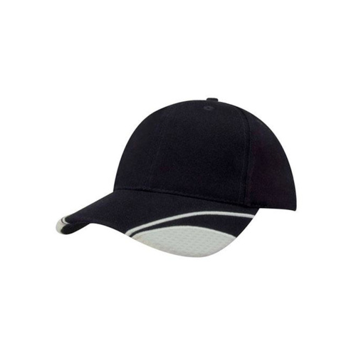 WORKWEAR, SAFETY & CORPORATE CLOTHING SPECIALISTS - Brushed Heavy Cotton Cap with Mesh Inserts on Peak