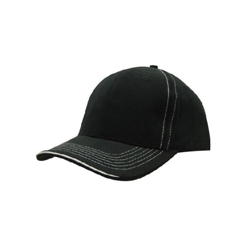 WORKWEAR, SAFETY & CORPORATE CLOTHING SPECIALISTS Brushed Heavy Cotton Cap with Contrasting Stitching