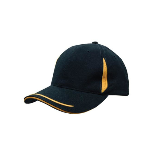 WORKWEAR, SAFETY & CORPORATE CLOTHING SPECIALISTS Brushed Heavy Cotton Cap with Crown Inserts, Peak Trim