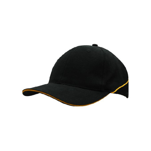 WORKWEAR, SAFETY & CORPORATE CLOTHING SPECIALISTS Brushed Heavy Cotton Cap with Crown Piping and Sandwich