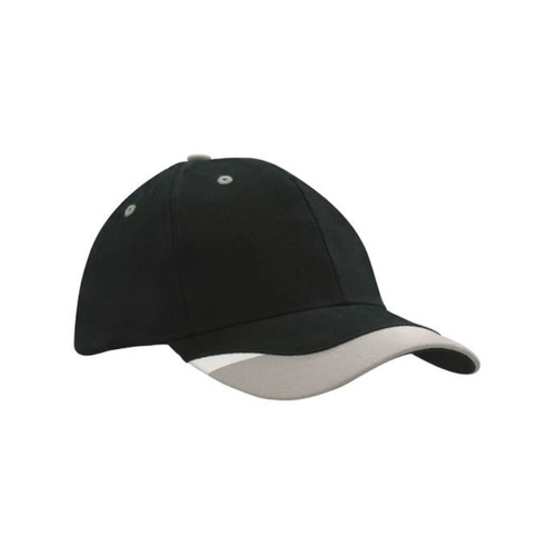 WORKWEAR, SAFETY & CORPORATE CLOTHING SPECIALISTS Brushed Heavy Cotton Cap with Peak Inserts & Printed Trim