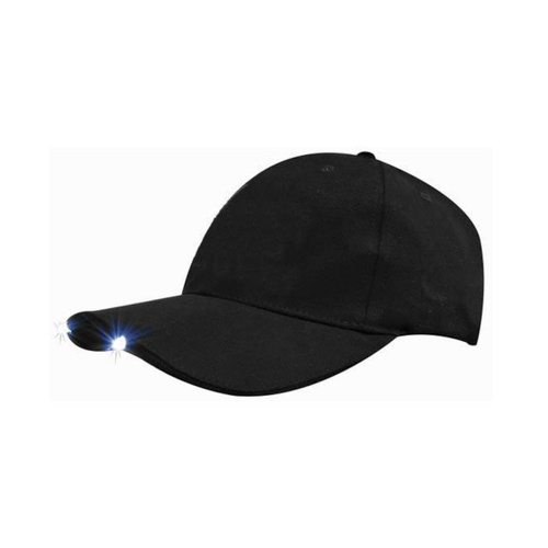 WORKWEAR, SAFETY & CORPORATE CLOTHING SPECIALISTS Brushed Heavy Cotton Cap with Led Lights in Peak
